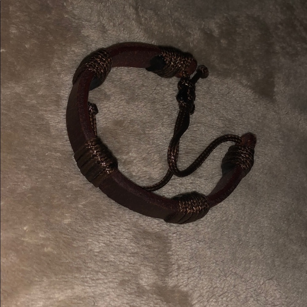 brown laced bracelet